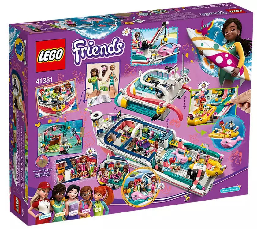 Box Rückseite: LEGO Friends 41381 Boot für Rettungsaktionen