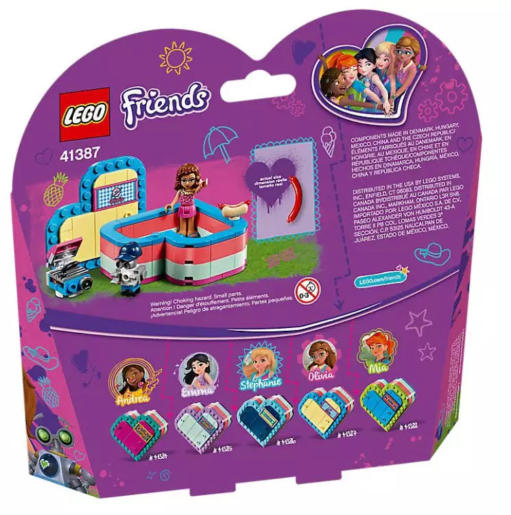 Box Rückansicht: LEGO Friends 41387 Olivias sommerliche Herzbox