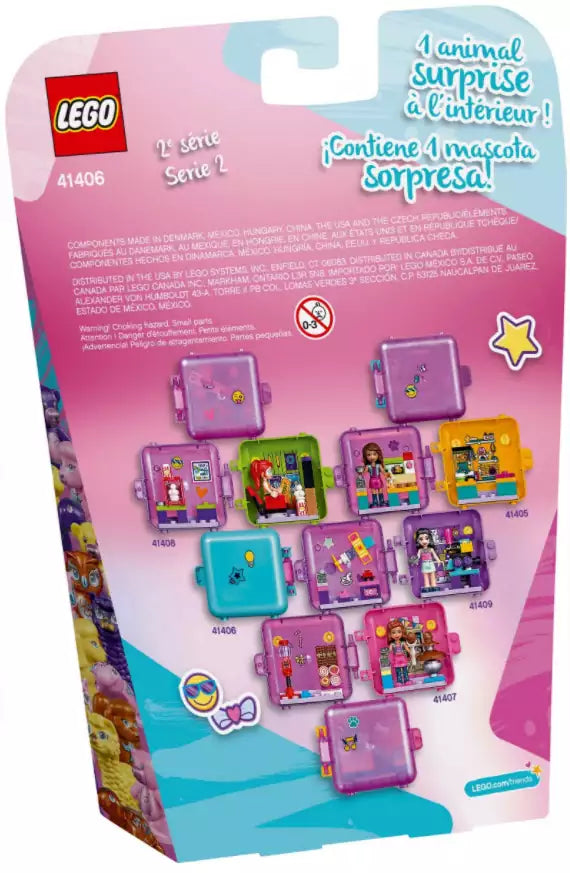 Box Rückseite: LEGO Friends 41406 Stephanies magischer Würfel – Schönheitssalon