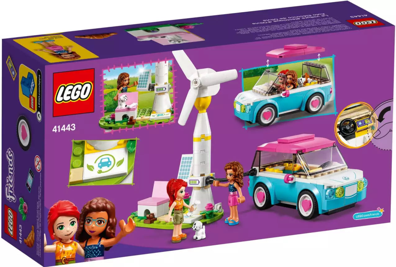 Box Rückseite: LEGO Friends 41443 Olivias Elektroauto