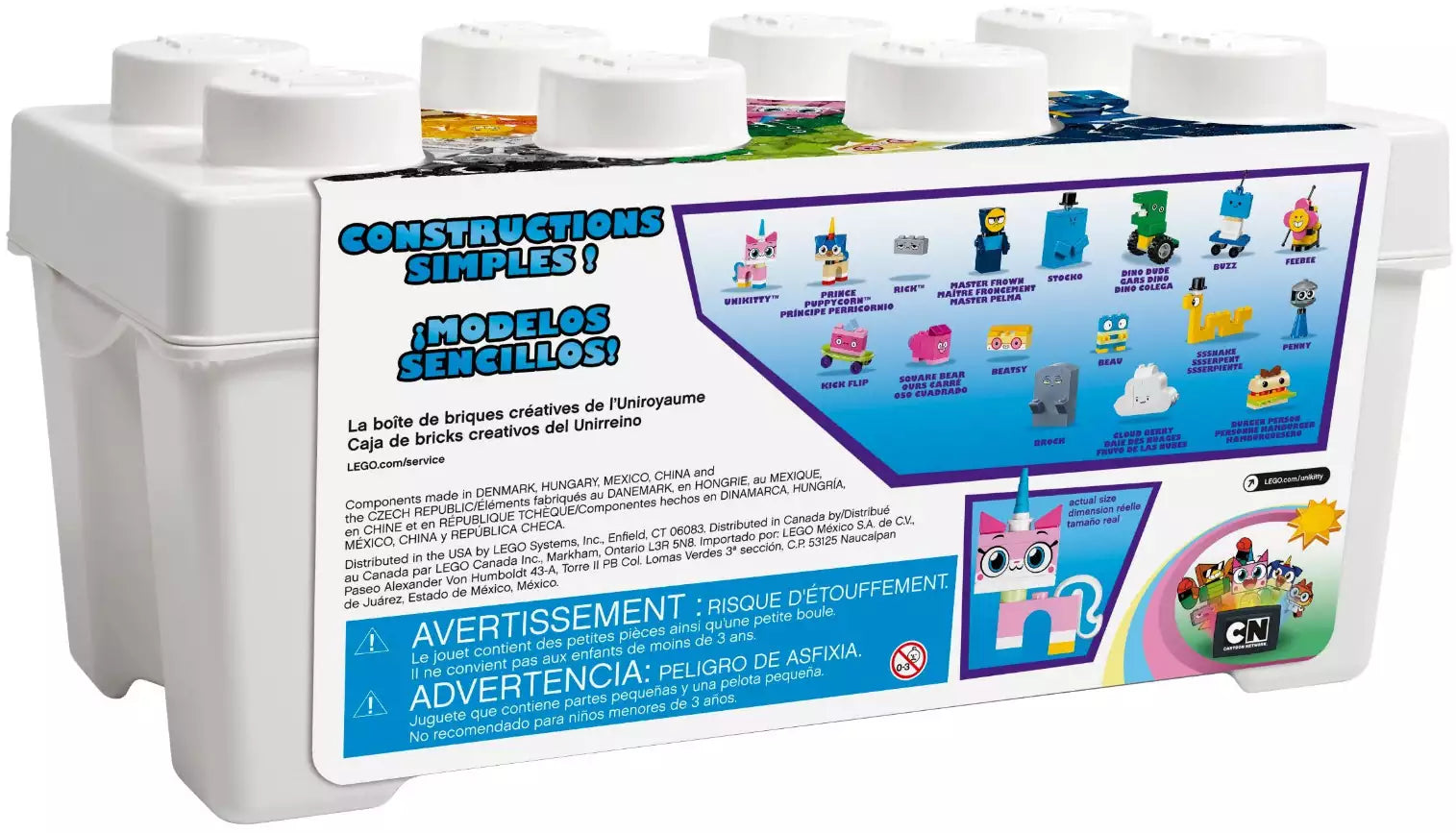 Box Rückansicht: LEGO UniKitty 41455 Einhorn-Kittys Königreich - Bausteine-Box