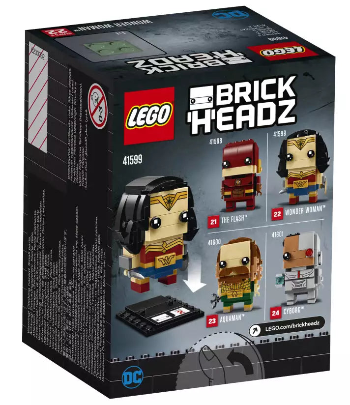 Box Rückansicht: LEGO Brickheadz 41599 Wonder Woman