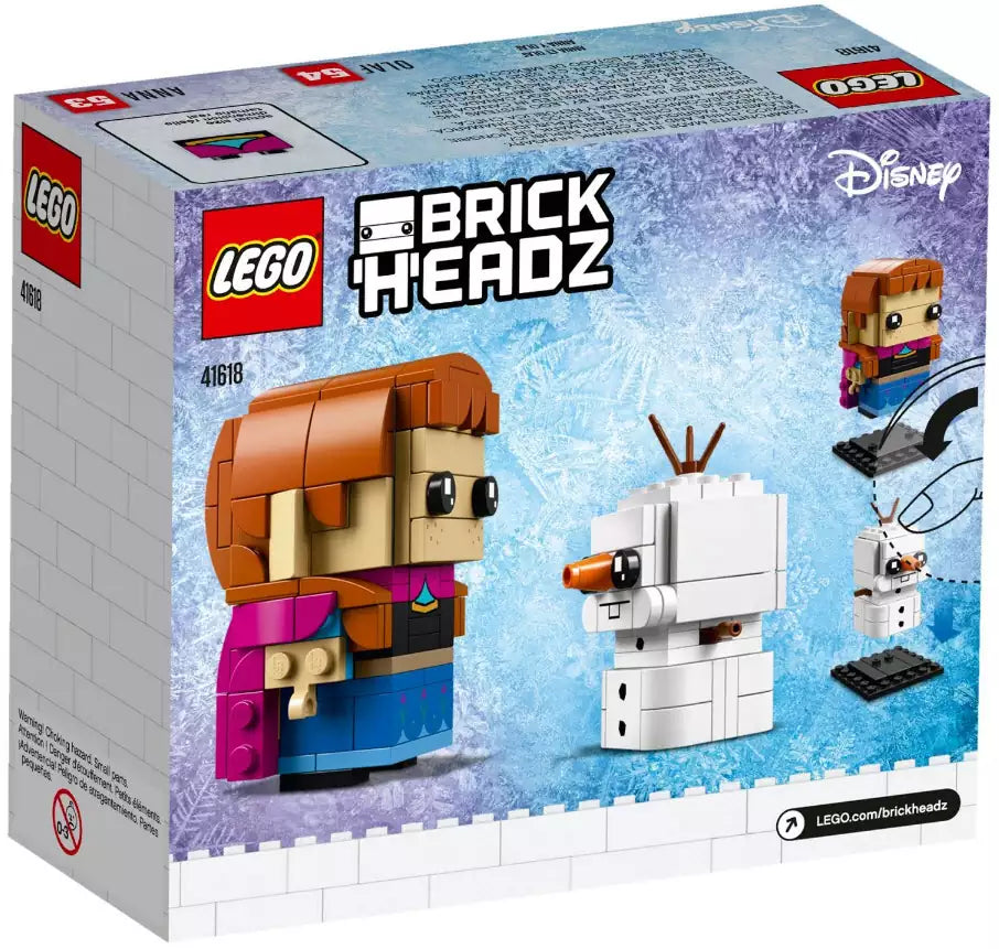 Box Rückansicht: LEGO Brickheadz 41618 Anna und Olaf
