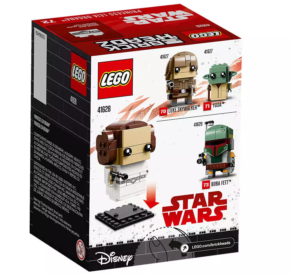 Box Rückansicht: LEGO Brickheadz 41628 Prinzessin Leia Organa