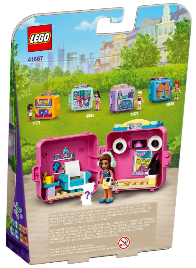 Box Rückansicht: LEGO Friends 41667 Olivias Spiele-Würfel