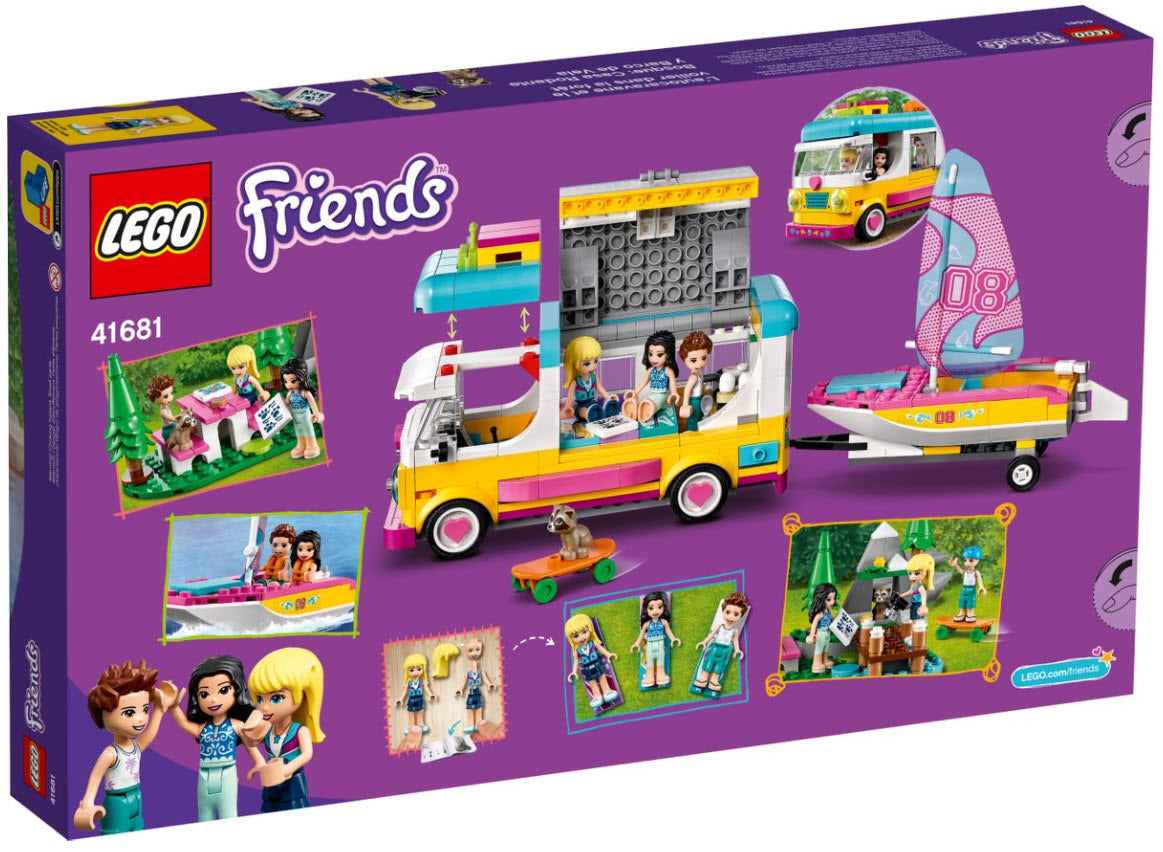 Box Rückansicht: LEGO Friends 41681 Wohnmobil- und Segelbootausflug