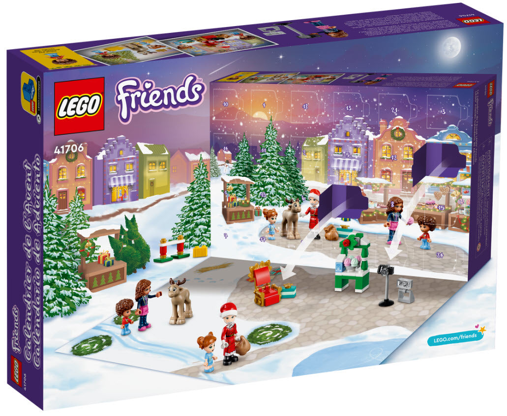 Box Rückseite: LEGO Friends 41706 Adventskalender 2022