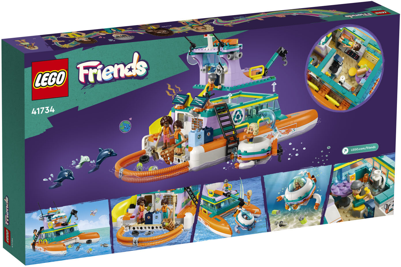 Box Rückansicht: LEGO Friends 41734 Seerettungsboot