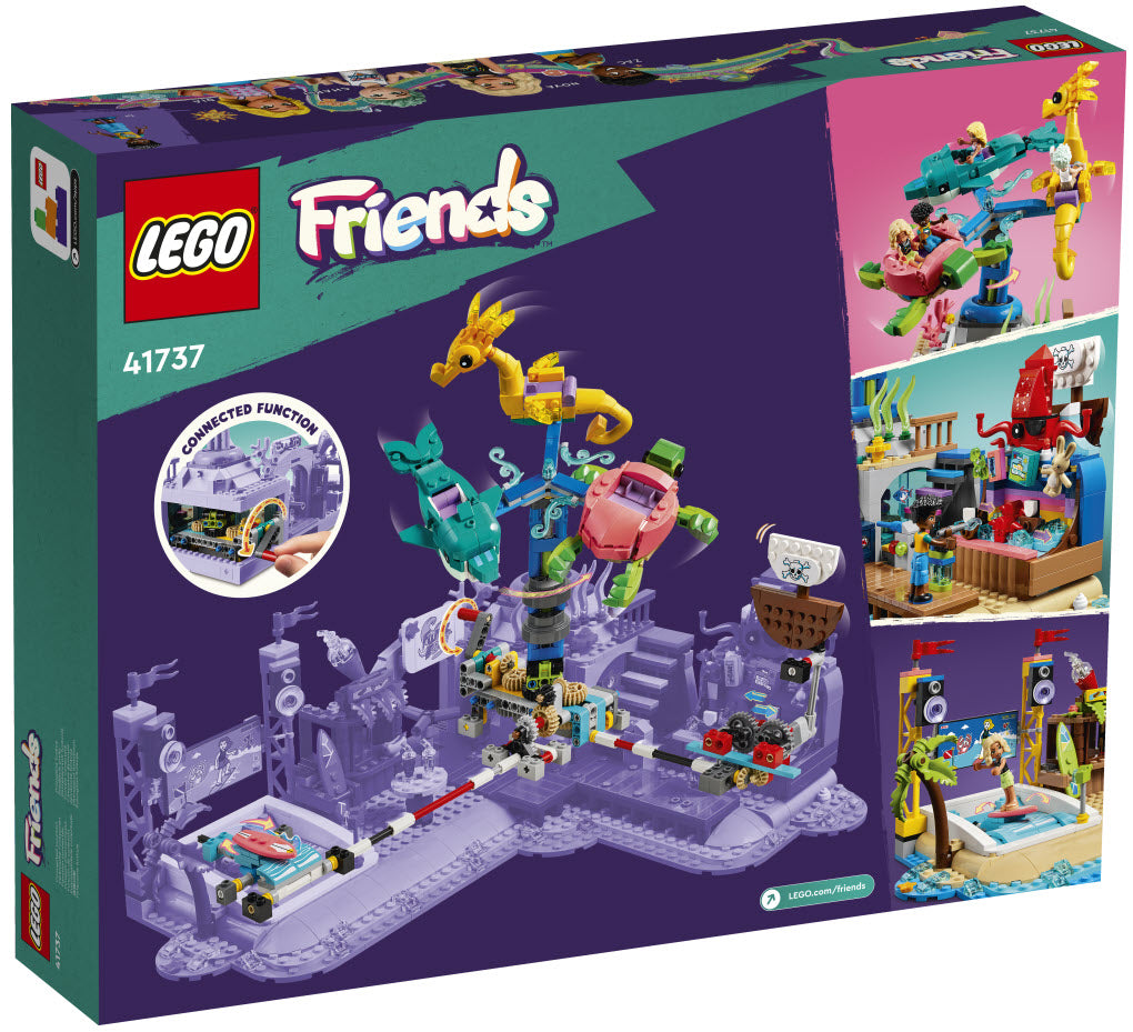 Box Rückansicht: LEGO Friends 41737 Strand-Erlebnispark