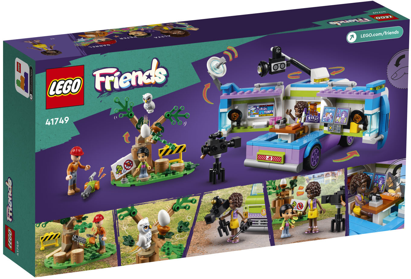 Box Rückansicht: LEGO Friends 41749 Nachrichtenwagen