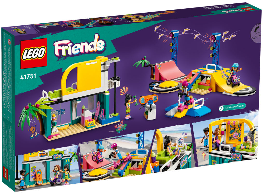 Box Rückseite: LEGO Friends 41751 Skatepark