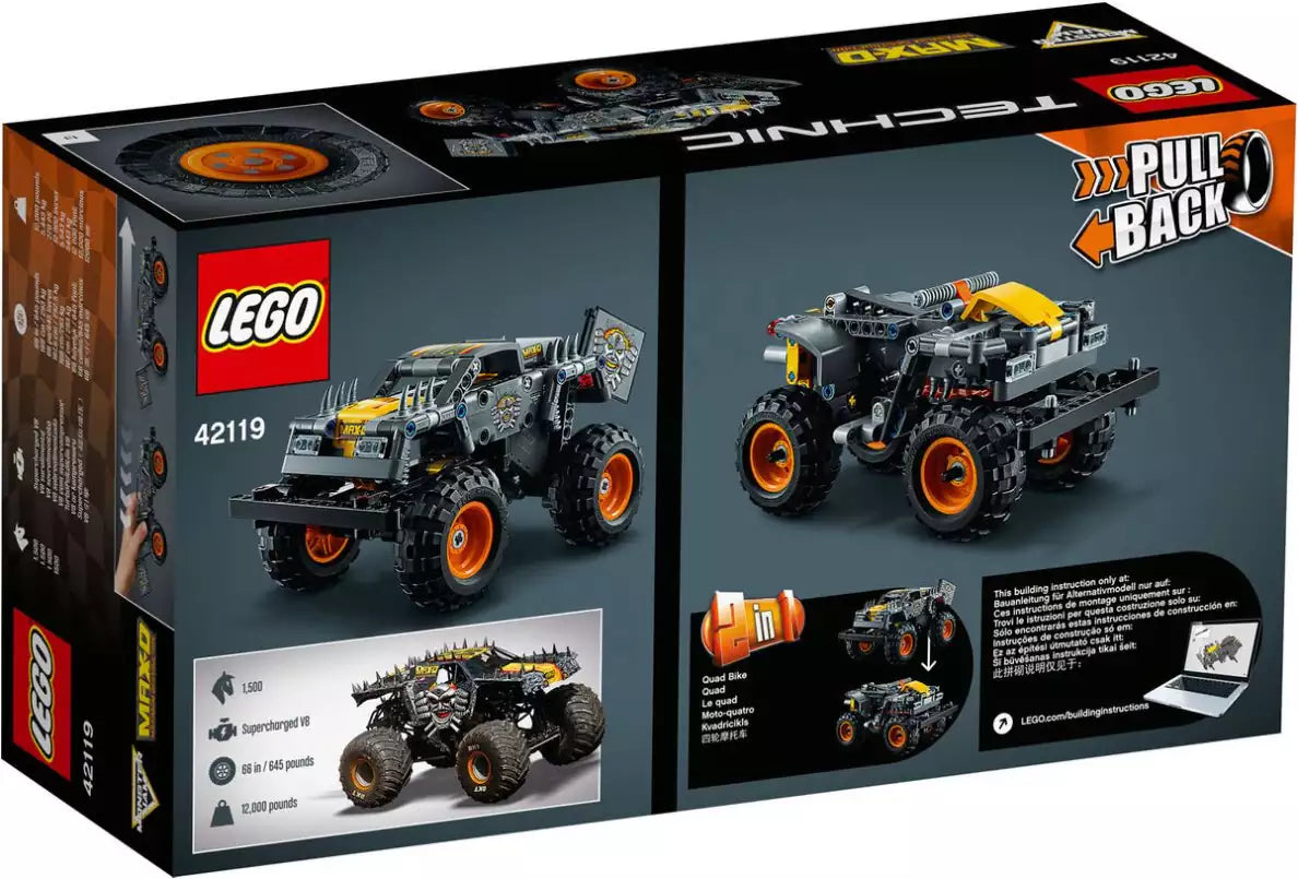 Box Rückansicht: LEGO Technic 42119 Monster Jam Max-D