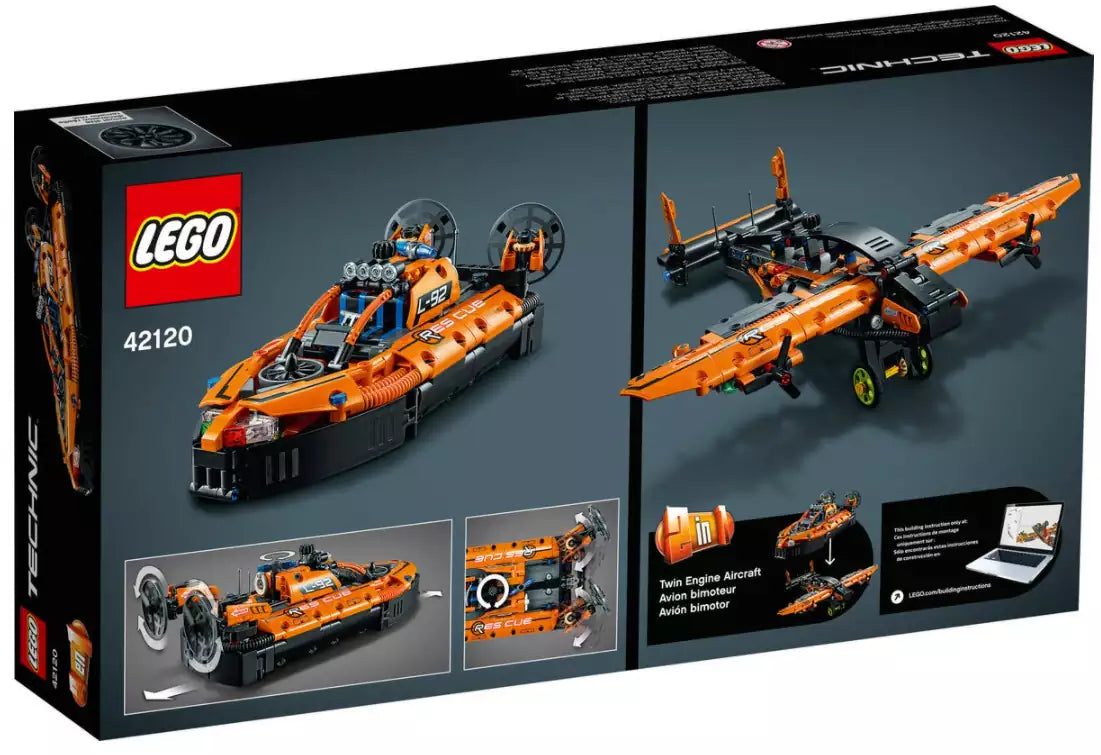 Box Rückansicht: LEGO Technic 42120 Luftkissenboot für Rettungseinsätze
