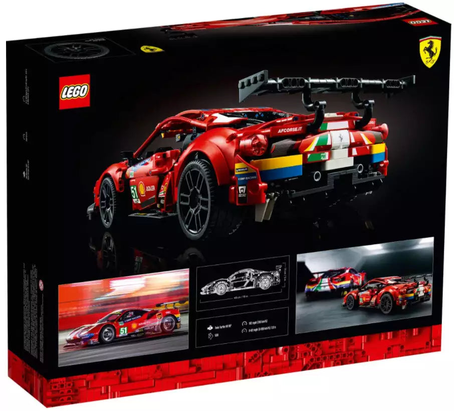 Box Rückansicht: LEGO Technic 42125 Ferrari 488 GTE “AF Corse #51”