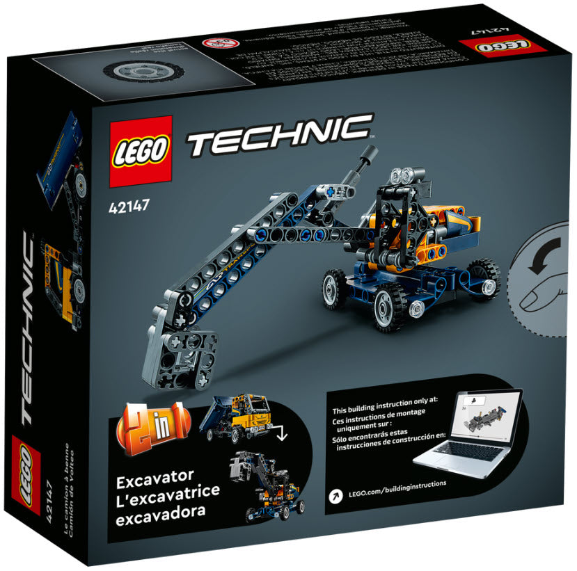 Box Rückseite: LEGO Technic 42147 Kipplaster