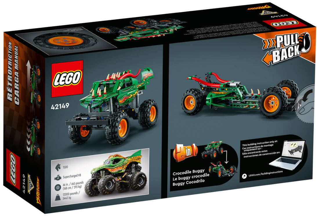 Box Rückseite: LEGO Technic 42149 Monster Jam Dragon