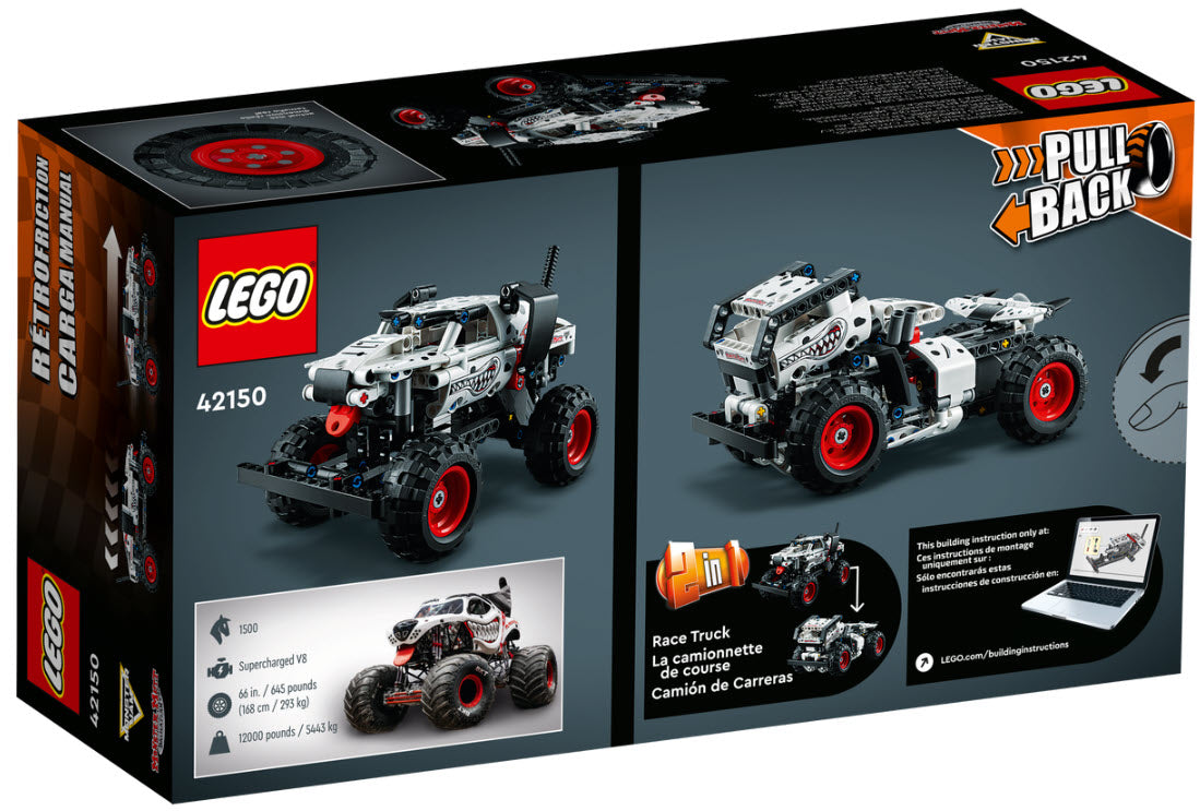 Box Rückseite: LEGO Technic 42150 Monster Jam Monster Mutt Dalmatian