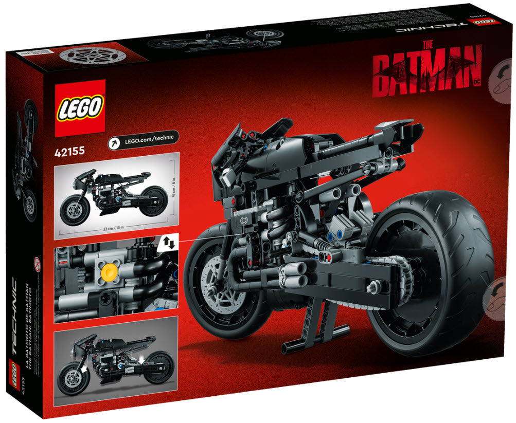 Box-Rückseite: LEGO Technic 42155 THE BATMAN – BATCYCLE