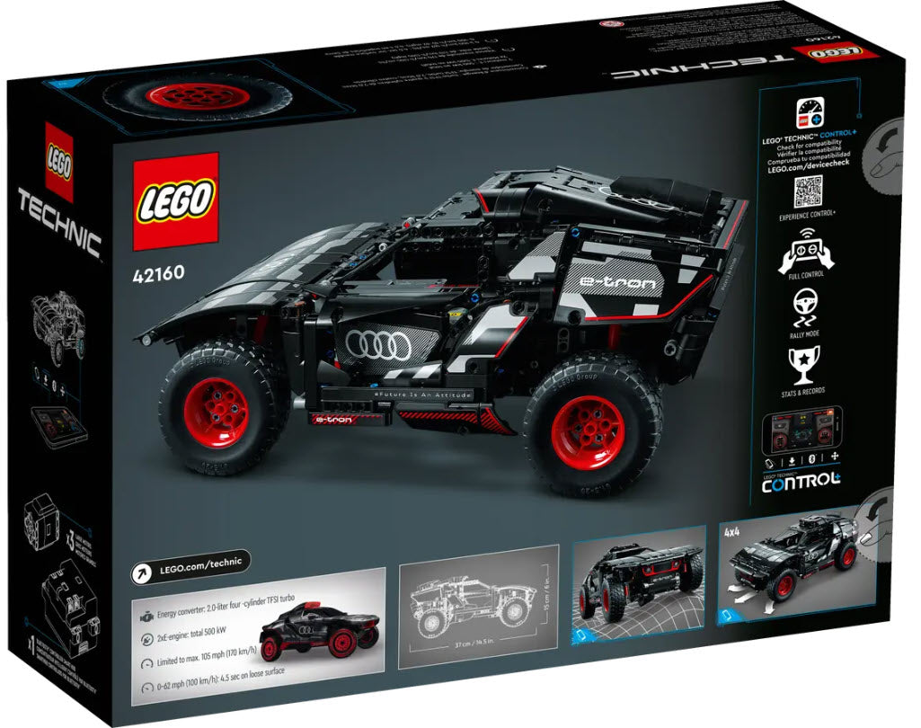 Box Rückansicht: LEGO Technic 42160 Audi RS Q e-tron