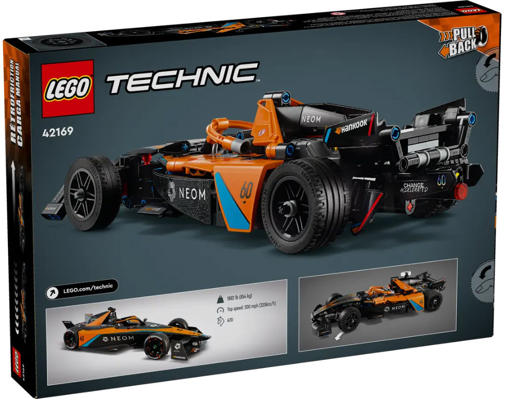 Box Rückansicht: LEGO Technic 42169 NEOM McLaren Formula E Race Car