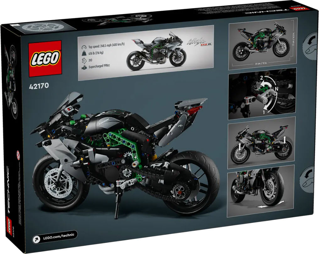 Box Rückansicht: LEGO Technic 42170 Kawasaki Ninja H2R Motorrad