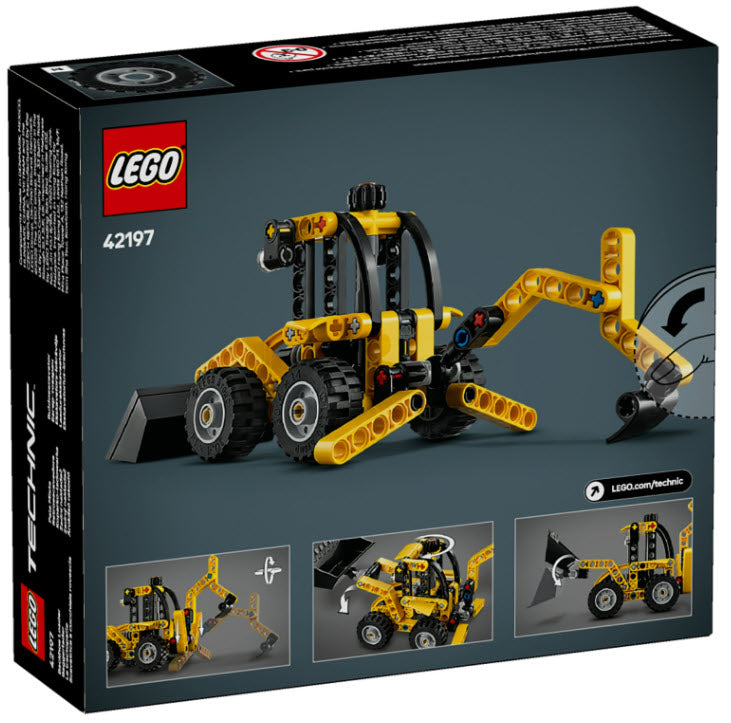 Box Rückseite: LEGO Technic 42197 Baggerlader