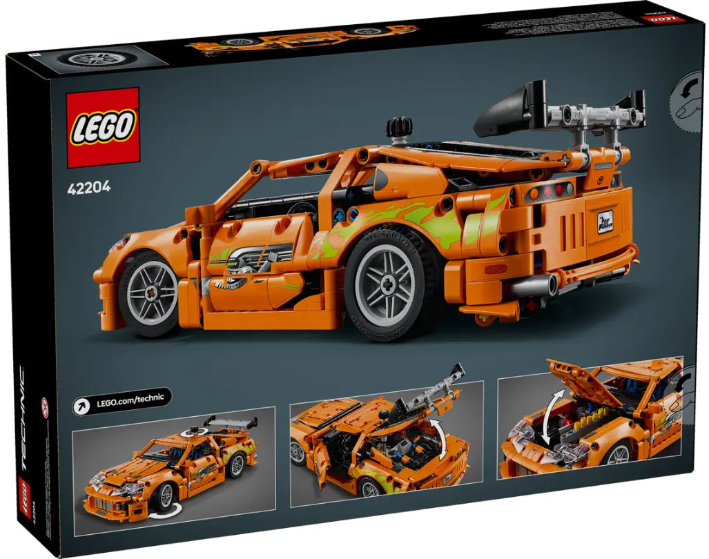 Box Rückseite: LEGO Technic 42204 Fast and Furious Toyota Supra MK4
