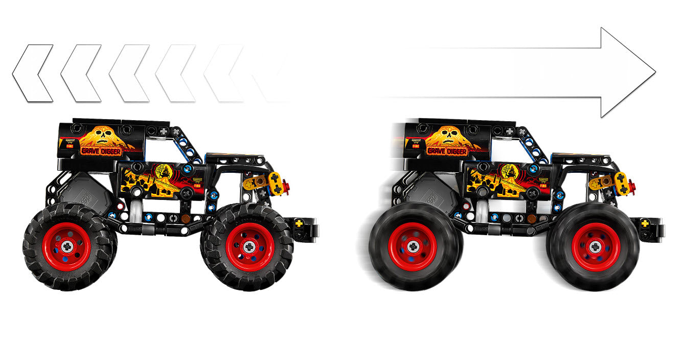 Detail 2: LEGO Technic 42219 Monster Jam Grave Digger Feuer und Eis