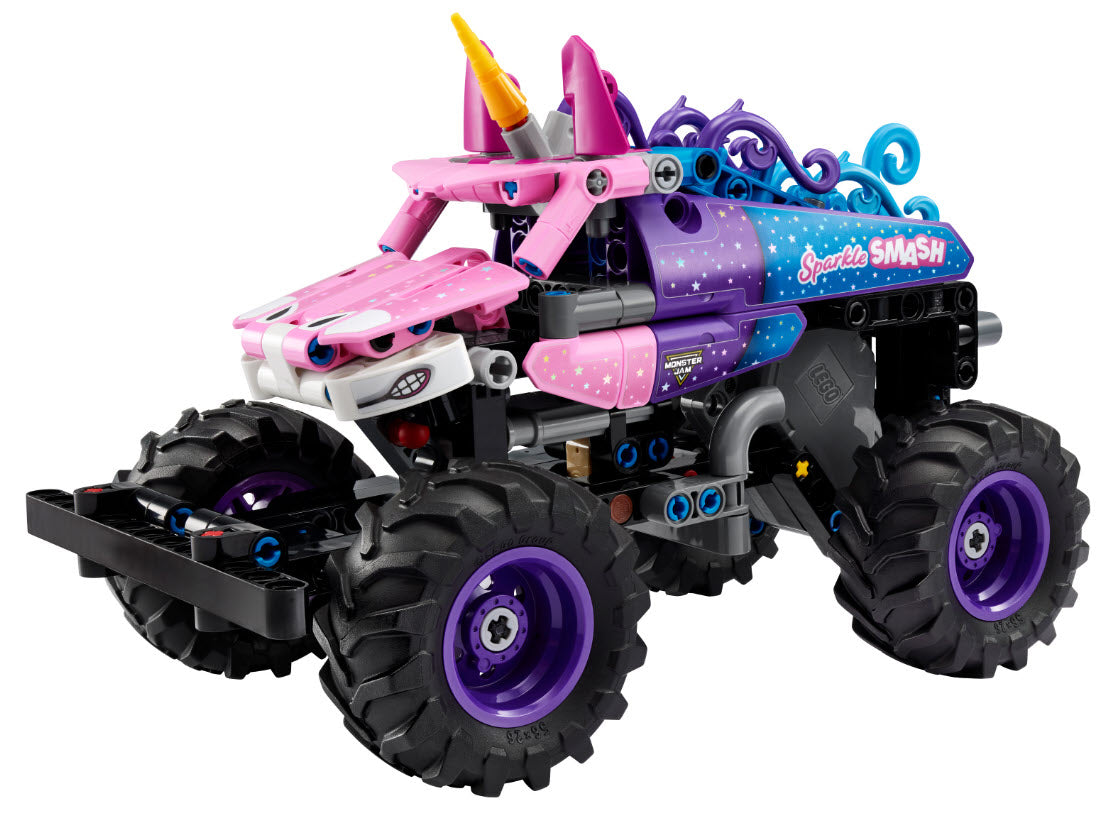 Inhalt: LEGO Technic 42220 Monster Jam Sparkle Smash mit Rückziehmotor