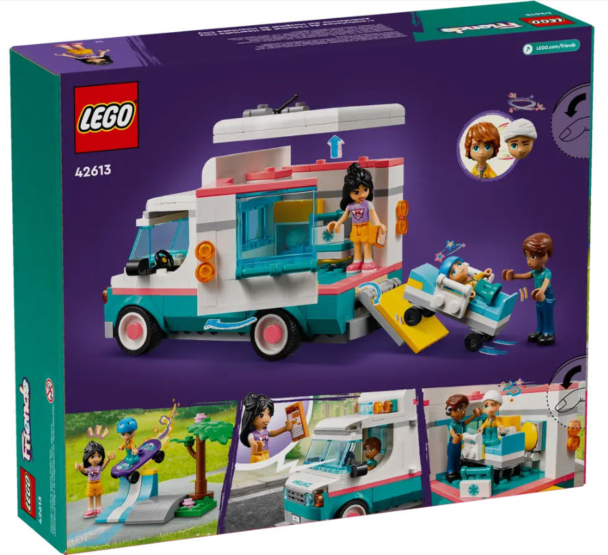 Box Rückseite: LEGO Friends 42613 Heartlake City Rettungswagen