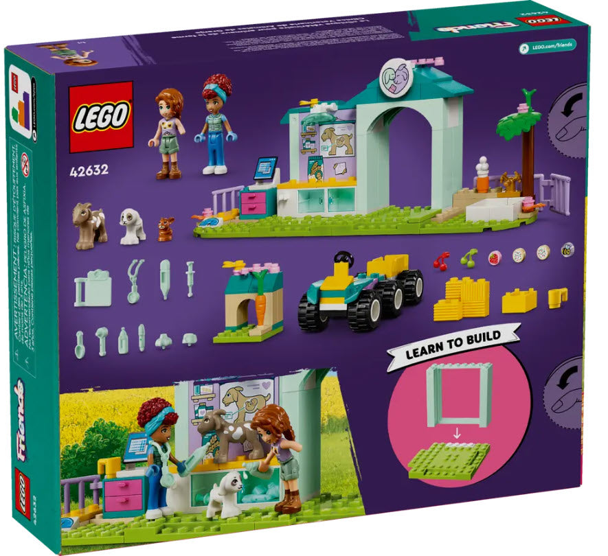 Box Rückseite: LEGO Friends 42632 Farmtierklinik