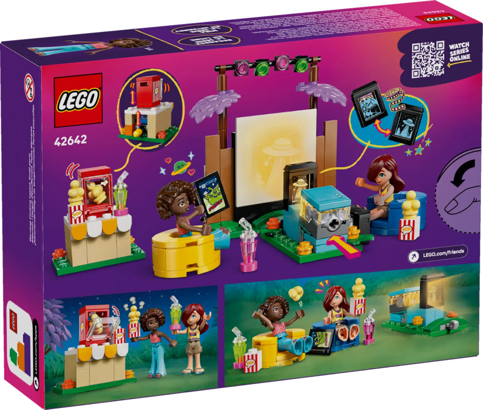Box Rückseite: LEGO Friends 42642 Filmabend mit Freunden