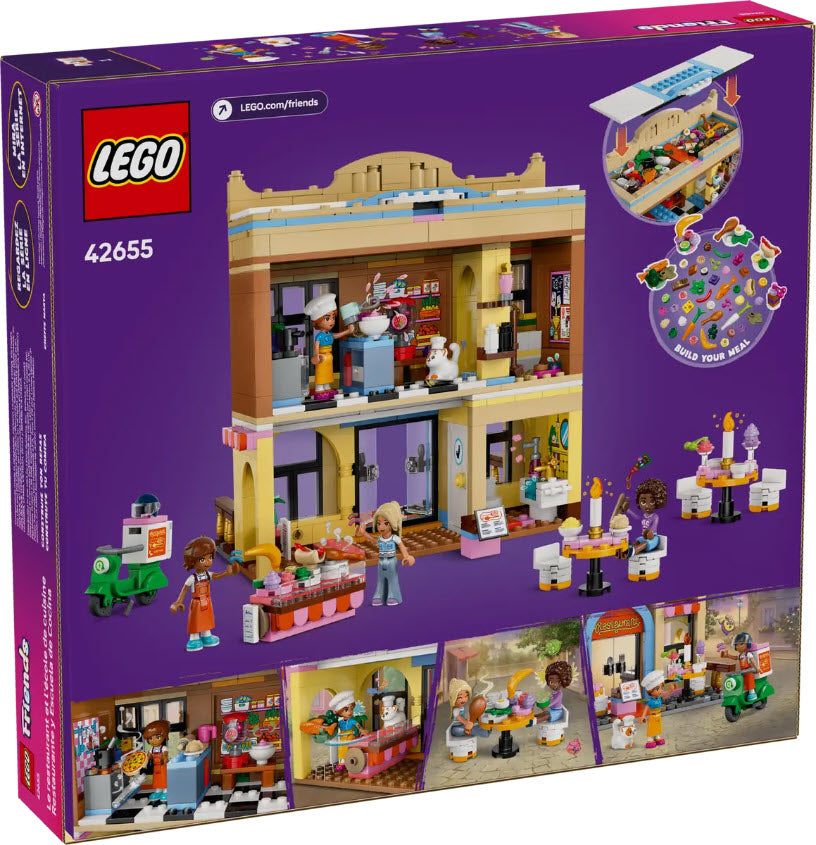 Box Rückseite: LEGO Friends 42655 Restaurant und Kochschule