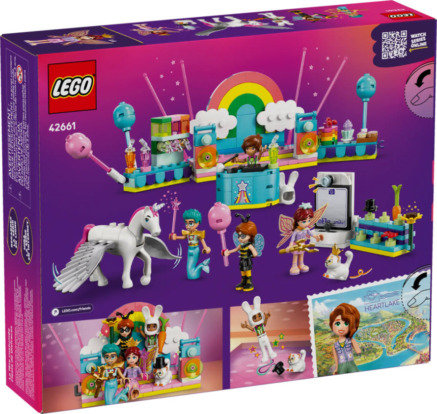 Box Rückseite: LEGO Friends 42661 Kostümparty mit Einhorn und Fee