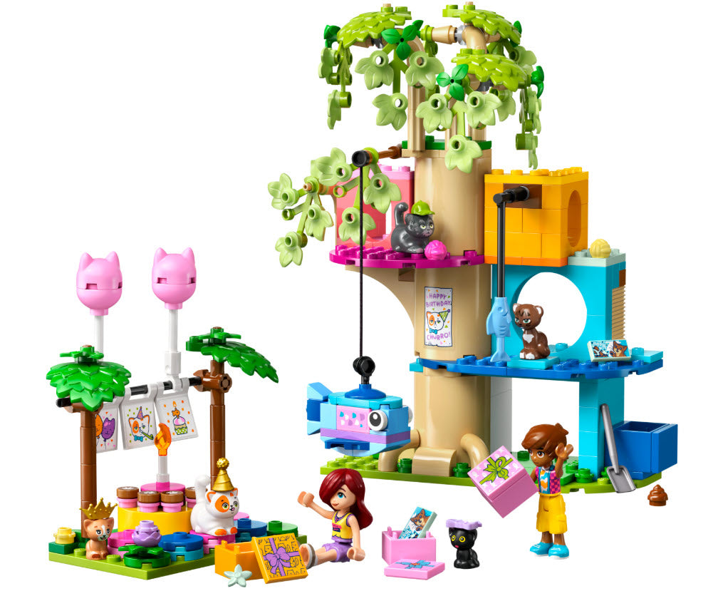 Inhalt: LEGO Friends 42666 Katzengeburtstagsparty & Baumhaus