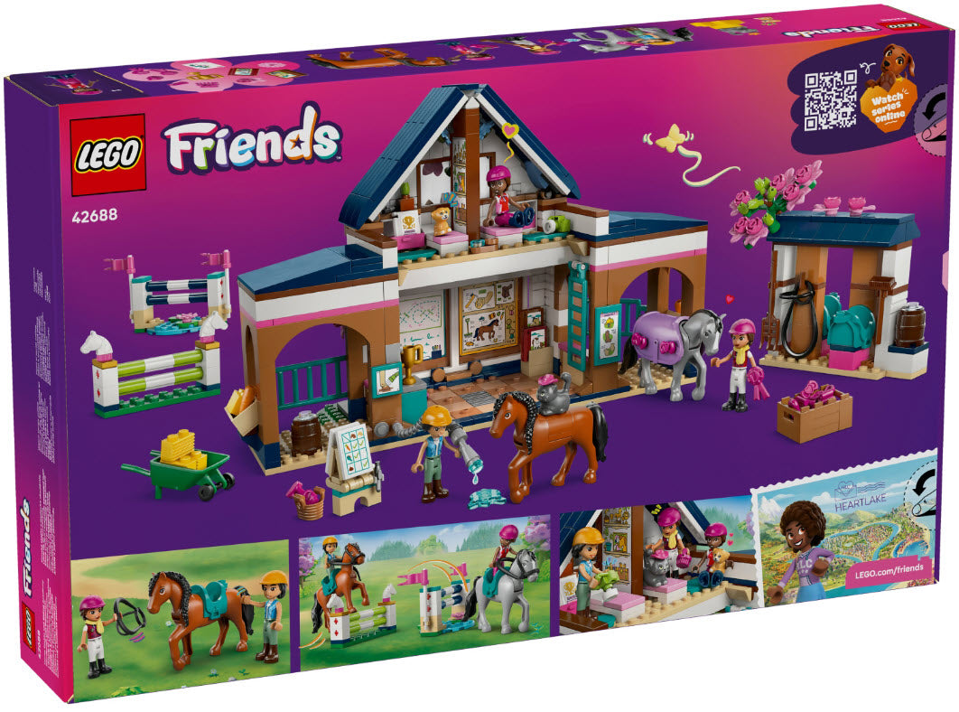 Box Rückseite: LEGO Friends 42688 Pferdestall und Reitschule