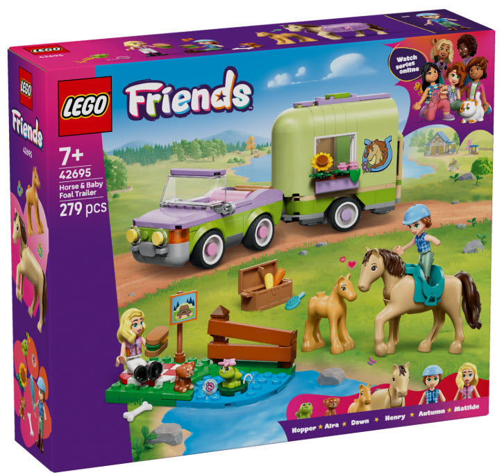 LEGO Friends 42695 Pferd und Fohlen mit Pferdeanhänger