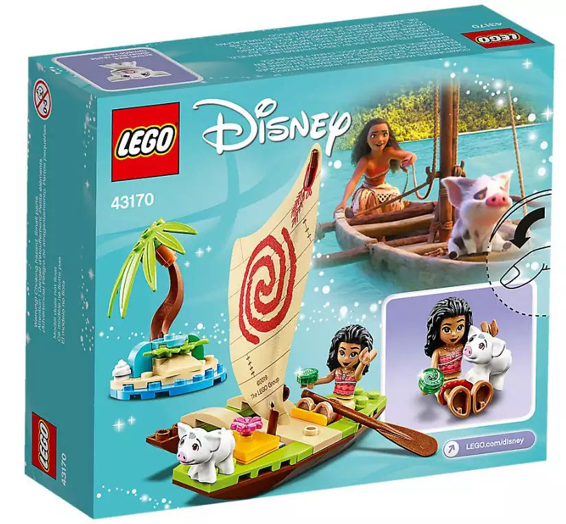 Box Rückseite: LEGO Disney Princess 43170 Vaianas Boot