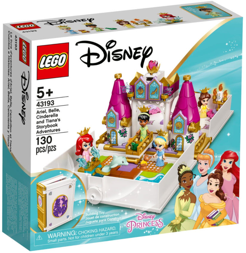 LEGO Disney Princess 43193 Märchenbuch Abenteuer mit Arielle, Belle, Cinderella und Tiana