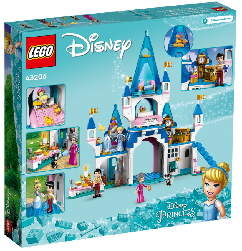 Box Rückseite: LEGO Disney Princess 43206 Cinderellas Schloss