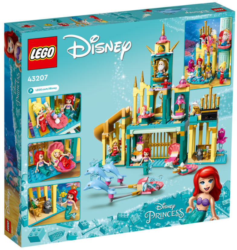 Box Rückseite: LEGO Disney Princess 43207 Arielles Unterwasserschloss