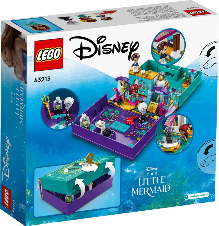 Box Rückseite: LEGO Disney Princess 43213 Die kleine Meerjungfrau – Märchenbuch
