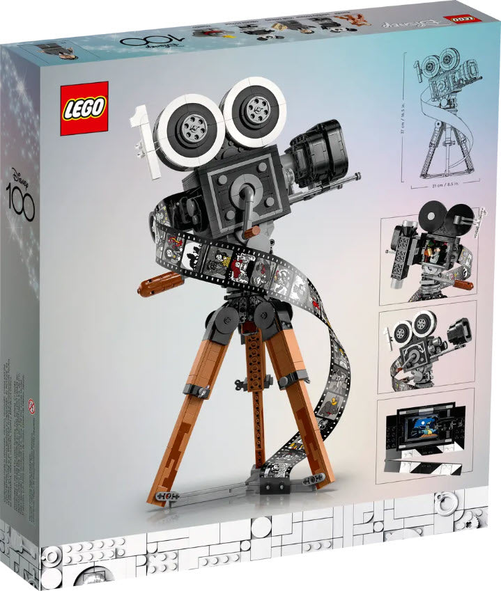Box Rückansicht: LEGO Disney 43230 Kamera – Hommage an Walt Disney