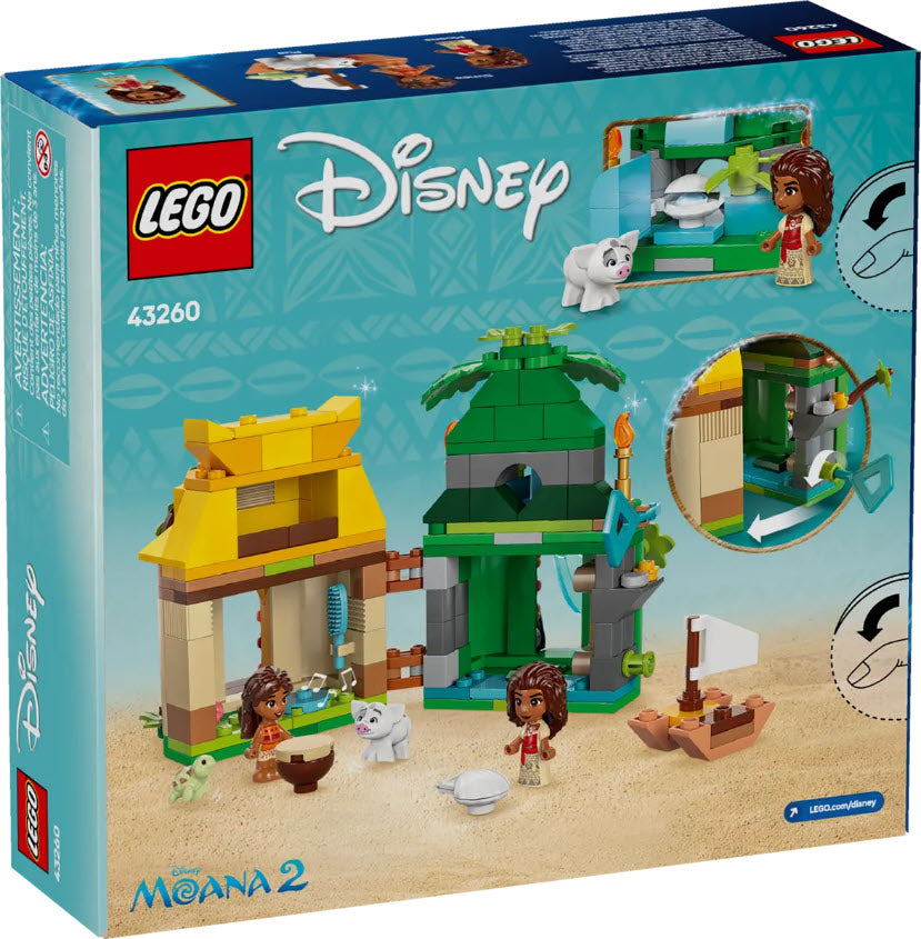 Box Rückseite: LEGO Disney 43260 Vaianas Inselspaß