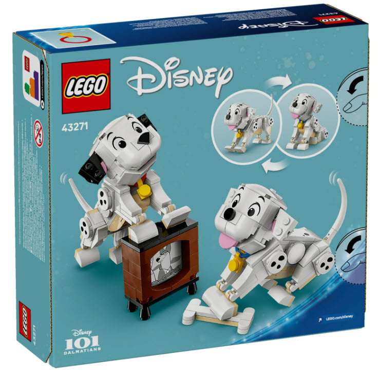 Box Rückseite: LEGO Disney 43271 Die Welpen Lucky und Penny aus 101 Dalmatiner