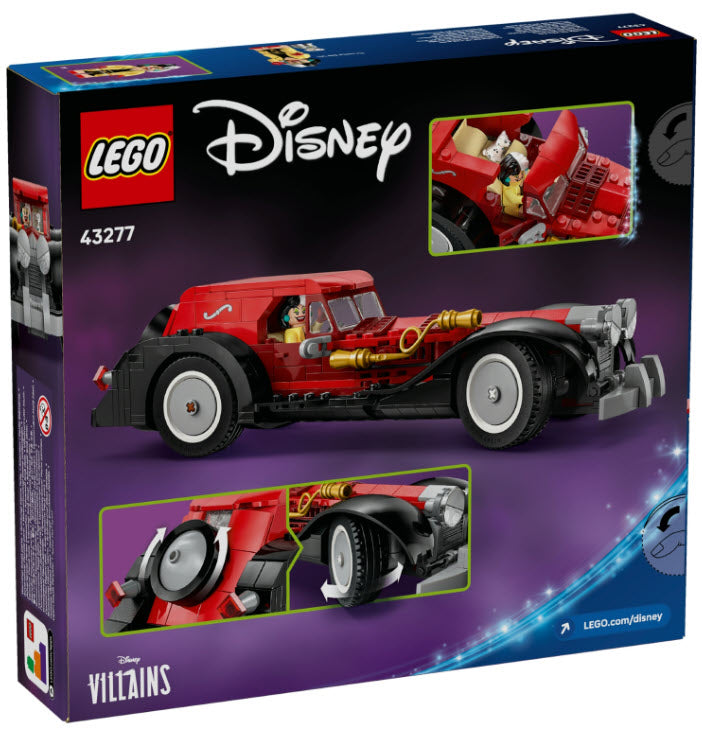 Box Rückseite: LEGO Disney 43277 Cruella de Vils Auto