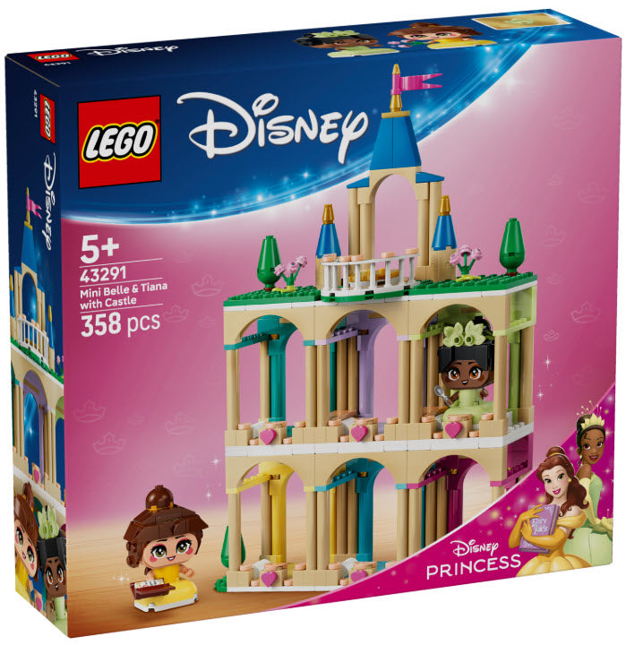 LEGO Disney 43291 Die Mini-Prinzessinnen Belle und Tiana mit ihrem Schloss