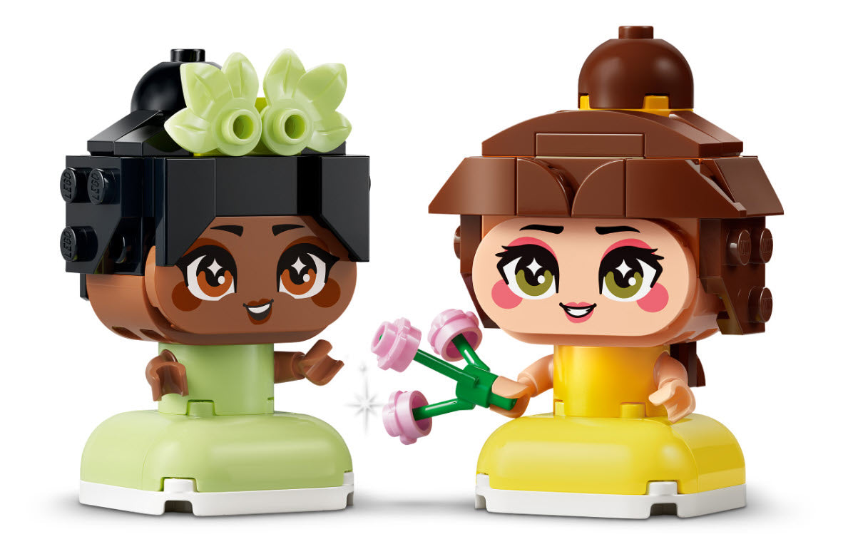 Minifiguren: LEGO Disney 43291 Die Mini-Prinzessinnen Belle und Tiana mit ihrem Schloss