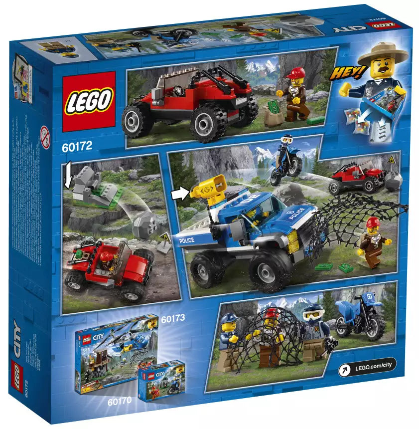 Box Rückansicht: LEGO City 60172 Verfolgungsjagd auf Schotterpisten