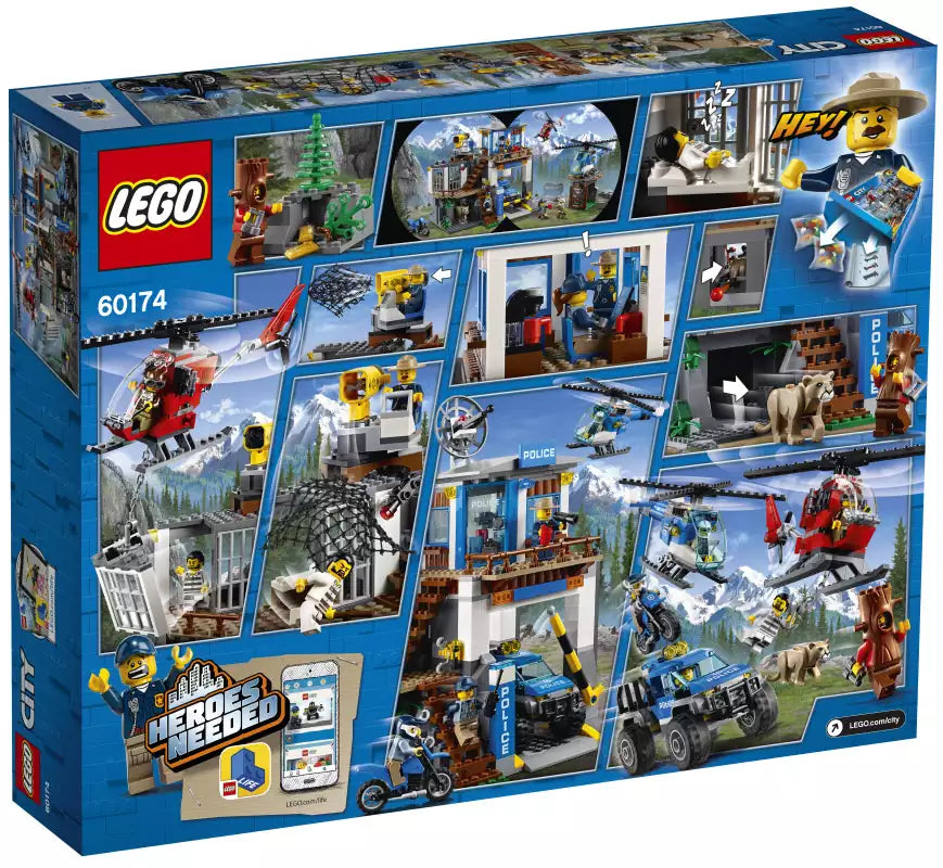 Box Rückansicht: LEGO City 60174 Hauptquartier der Gebirgspolizei